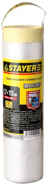 Пленка защитная с клейкой лентой 15 м 12255-170-15 STAYER