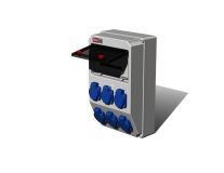 Устройство распределительное настенное пластик IP54 40A корпус 222х369х130 серый 00-00010813 AlpenBox