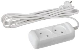 Удлинитель без зазeмл., 2х1мм2, 10А, ПВС, 2гн, 1,5м (20/600) U-2-1,5m-2x1 Б0028359 ЭРА