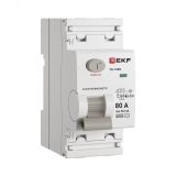 Выключатель дифференциального тока ВД-100N  2P 80А 30мА тип AC эл-мех 6кА PROXIMA EKF E1026M8030 EKF