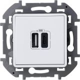 Зарядное устройство с двумя USB разьемами A C 240В/5В 3000мА INSPIRIA белый 673760 Legrand