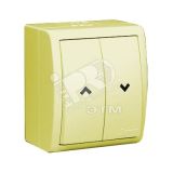 15 Aqua Переключатель для жалюзи с электрической блокировкой IP54 10А 250В винтовой зажим S15A с.кость 1594332-031 Simon