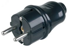 Евровилка прямая черная 16А EVP10-16-01-K02 IEK