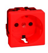 Розетка 2P+E Schuko со шторками, безвинтовой зажим, 16А 250В, S27, красный 27432-68 Simon