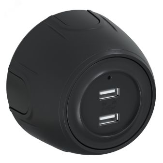 Розетка USB двойная  Rotondo, с подсветкой, цвет черный 7700900 OneKeyElectro