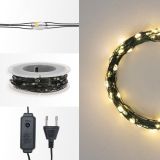 Гирлянда светодиодная Роса с контроллером 30м 300LED теплый белый IP20 230В зеленый провод 303-276 Neon-Night