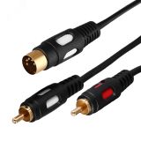 Шнур DIN 5 Pin - 2 RCA, длина 1,5 метра (GOLD), 17-2512 REXANT