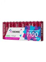 Аккумулятор R03 (ААА) 1100mAh Ni-Mh 12 шт в спайке KOCR03NIMH1100mAh12S Космос
