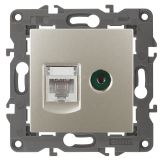 Розетка RJ45+TV, Эра Elegance, шампань, 14-3110-04 Б0034317 ЭРА