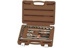 Набор головок торцевых с аксессуарами 1/2''DR, 8-32 мм, 24 предмета 055312 Ombra