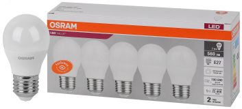 Лампа светодиодная LED 7 Вт E27 4000К 560Лм шарик 220 В (замена 60Вт) OSRAM 4058075578227 LEDVANCE