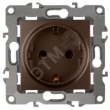 Розетка 2P+E Schuko, 16A-250В, Эра12, бронза, 12-2101-13 Б0019320 ЭРА