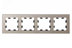 Рамка четырехпостовая ATLASDESIGN NATURE, СТЕКЛО ШАМПАНЬ ATN320504 Systeme Electric
