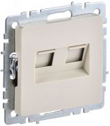 BRITE Розетка двойная RJ11+RJ45 кат.5E РК/Т12-БрКр бежевый BR-KT20-O-1-K10 IEK
