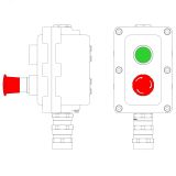 Взрывонепроницаемый пост управления из алюминия LCSD-02-B-MB-P1G(11)x1-P6E(11)x1-PBMB-KA2MHK LCSD21000057 DKC