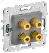 SKANDY Аудиорозетка 4-местная SK-A01Gr серый IEK SK-S40-K03 IEK