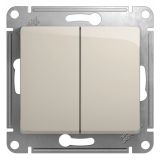 GLOSSA переключатель 2-клавишный сх.6 молочный GSL000965 Systeme Electric