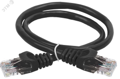 Патч-корд категории 5Е UTP 3м черный GENERICA PC09-C5EU-3M-G Generica