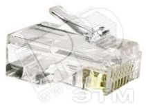 Разъем RJ-458P8C под витую пару категория 5e экранированный универсальный 100 шт 49375 Hyperline