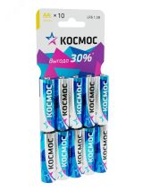 Батарейка LR6 AA, Alkaline 1.5В, 10шт/уп KOCLR610BL Космос