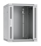 Шкаф телекоммуникационный настенный разобранный 19дюймов 15U 600х450х769мм (ШхГхВ) дверь стекло.    цвет серый (RAL 7035) 10764c Cabeus