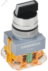 Переключатель D7-20X3 3 полож. 1з+1р черный GENERICA BSW50-20X3-3-21-3-K02-G IEK