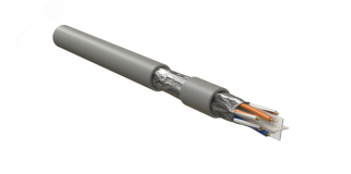 Кабель для сетей Industrial Ethernet. категория 6. 4x2x23 AWG. однопроволочные жилы (solid). F/UTP. PVC. Серый 444047 Hyperline
