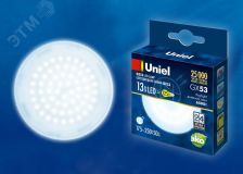 Лампа светодиодная матовая LED-GX53-13W-6500K-GX53-FR PLZ01WH Дневной свет 6500K Картон UL-00005314 Uniel