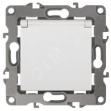 Розетка 2P+E Schuko со шторками с крышкой, 16A-250В, Эра12, белый, 12-2103-01 Б0014693 ЭРА