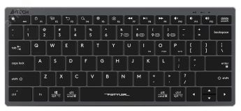 Клавиатура беспроводная Fstyler FBX51C, USB, BT/Radio, slim, multimedia, серый 1624624 A4Tech