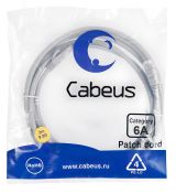 Патч-корд U/UTP, категория 6а (10G), 2xRJ45/8p8c, неэкранированный, серый, LSZH, 3м 7897c Cabeus