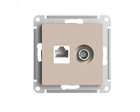 ATLASDESIGN РОЗЕТКА двойная ТВ + компьютерная RJ45, кат. 5Е, ПЕСОЧНЫЙ ATN001289 Systeme Electric