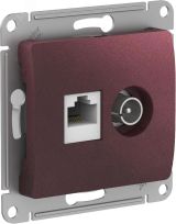 GLOSSA РОЗЕТКА двойная ТВ + компьютерная RJ45, кат. 5Е, БАКЛАЖАНОВЫЙ GSL001189 Systeme Electric