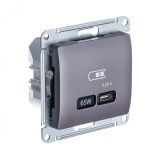 GLOSSA USB РОЗЕТКА тип-C 65W высокоскор.заряд. QC, PD, механизм, СИРЕН.ТУМАН GSL001427 Systeme Electric