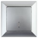 Выключатель Intro Solo 4-102-03 одноклавишный с подсветкой, 10А-250В, IP20, СУ, алюминий Б0053561 ЭРА