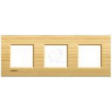 LivingLight Рамка прямоугольная 3 поста Бамбук LNA4802M3LBA BTicino