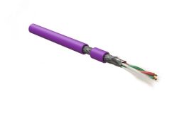 Кабель для шины PROFIBus-DP. экранированный SF/UTP. общий экран оплетка и фольга. 1x2x22 AWG. 1х2х0.80 мм. многопроволочные жилы. PU. фиолетовый (500м) 444091 Hyperline