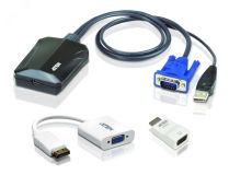 Переключатель KVM 1 порт, VGA, HDMI, DisplayPort, USB, 1920 x 1200 1000708189 Aten