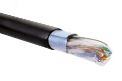 Кабель витая пара F/UTP, категория 5e, 4 пары,    24AWG, нг(А)-HF внешней/внутренней прокладки,     черный, 305м 19C-F5-09BL-B305 Eurolan