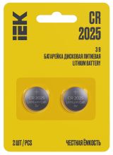 Батарейка дисковая литиевая CR2025 (2шт/блистер) IEK ABT-CR2025-OP-L02 IEK