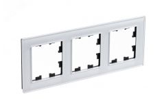 Рамка трехпостовая ATLASDESIGN NATURE, СТЕКЛО БЕЛЫЙ ATN320103 Systeme Electric