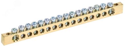 Шина PEN земля-ноль 6х9мм 16/2 (16групп/креп по краям) YNN11-16-100 IEK
