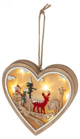 Новогодний декоративный светильник Сердце, 9*10 см, 4 LED, 2*ААА ENGDS-5L Б0060479 ЭРА