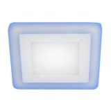 Светильник светодиодный квадратный c cиней подсветкой LED 9W 540Лм 220V 4000K LED 4-9 BL Б0017496 ЭРА