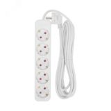 Удлинитель STANDARD 5 гнезд, 5 м, 3х1,0 мм2, с/з, белый 13-4030 REXANT