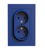 ATLASDESIGN РОЗЕТКА двойная с заземлением, 16А, в сборе, АКВАМАРИН ATN001124 Systeme Electric