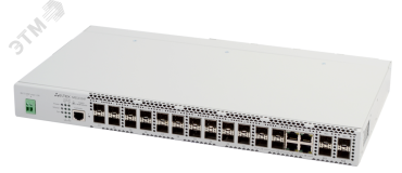 Коммутатор управляемый L3 PoE+ 24 порта 1000 Мб/с, 4хSFP, SFP+, 48В DC 1000701021 ELTEX