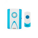 Звонок беспроводной дверной 32 мелодии 100м кнопка IP44 белый/синий RX-3 73-0030 REXANT
