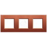 LivingLight Рамка прямоугольная 3 поста Красный шелк LNA4802M3RK BTicino