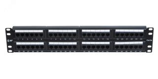 Панель коммутационнная СегментЛАН Cat5e 2U, 48 портов, UTP, RJ45, черная КА-00004162 СегментЭнерго
